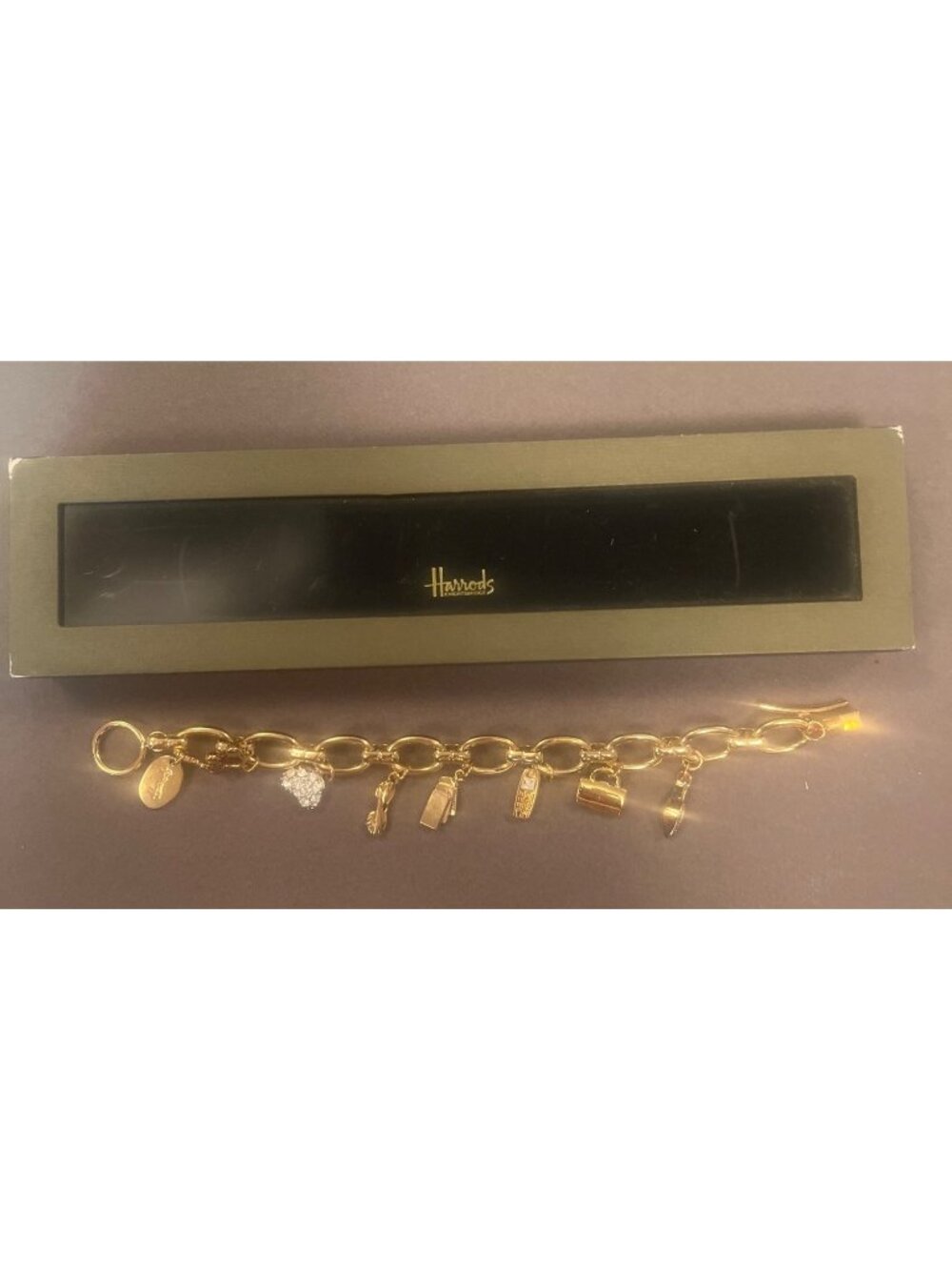 Harrods London Shop Till You Drop Charm Bracelet never worn in original box - Picture 1 of 7